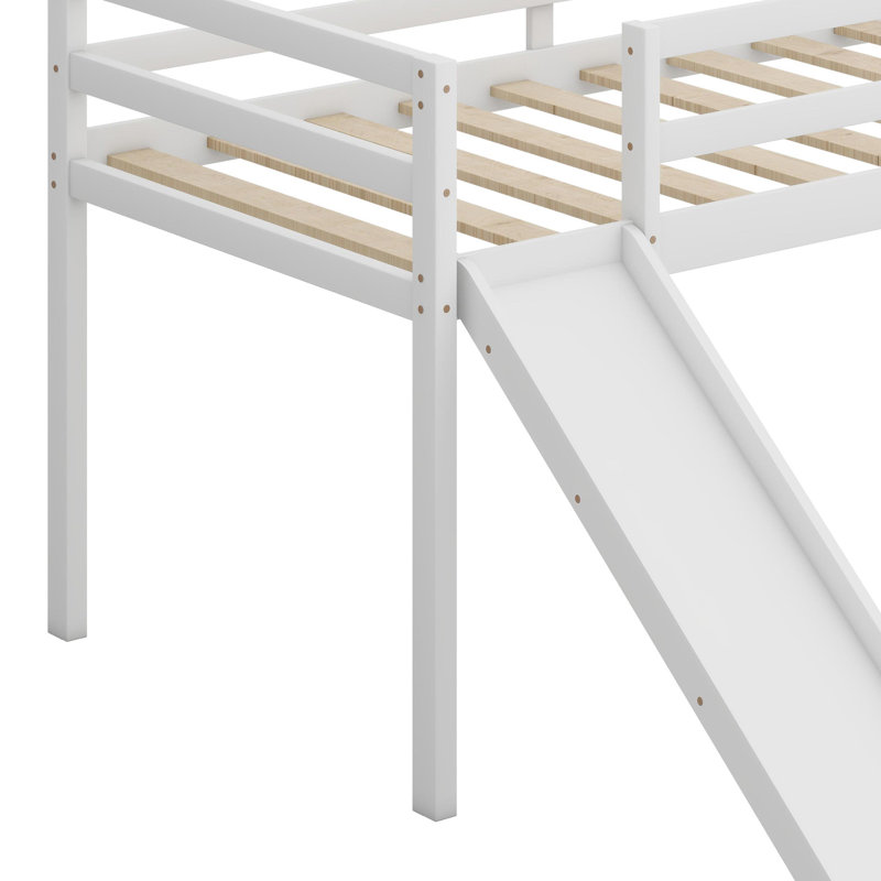 Loft Bed With Slide, White