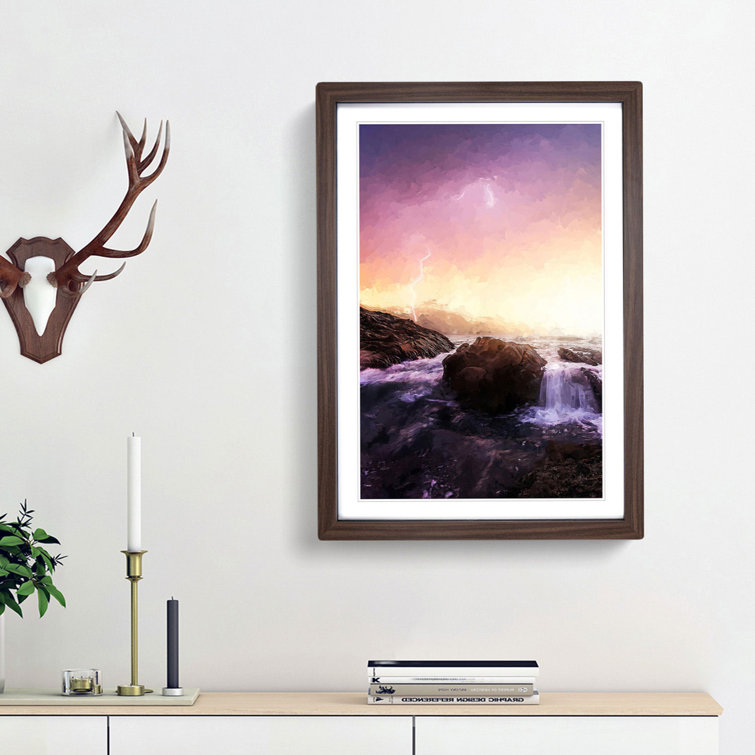 Lightning over Laguna Beach in Abstract - Picture Frame Graphic Art Print