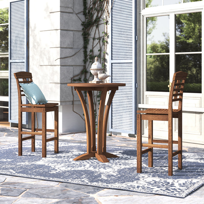 Tucker 2 - Person Wood Patio Dining Set with Round Table