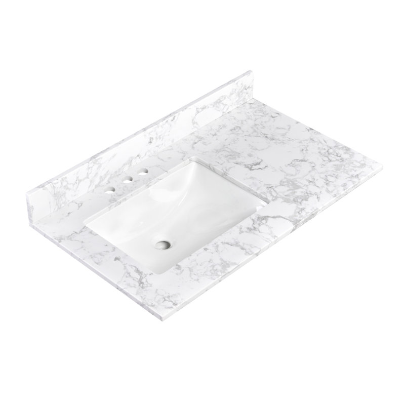 36'' Stone Single Bathroom Vanity Top with Sink