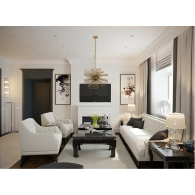 Lustre en laiton nordique 8 LT Aurora Kalco