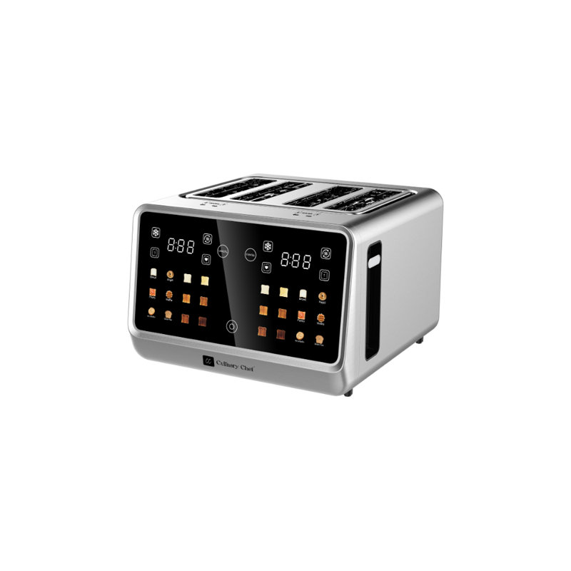 Culinaire, grille-pain à 4 tranches à écran tactile, acier inoxydable