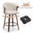 Devault Swivel Upholstered Counter Stool With Wood Frame-123162609