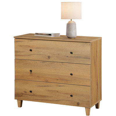 3-Drawer End Table For Living Room, Modern Wooden Closet Storage Organizer For Bedroom