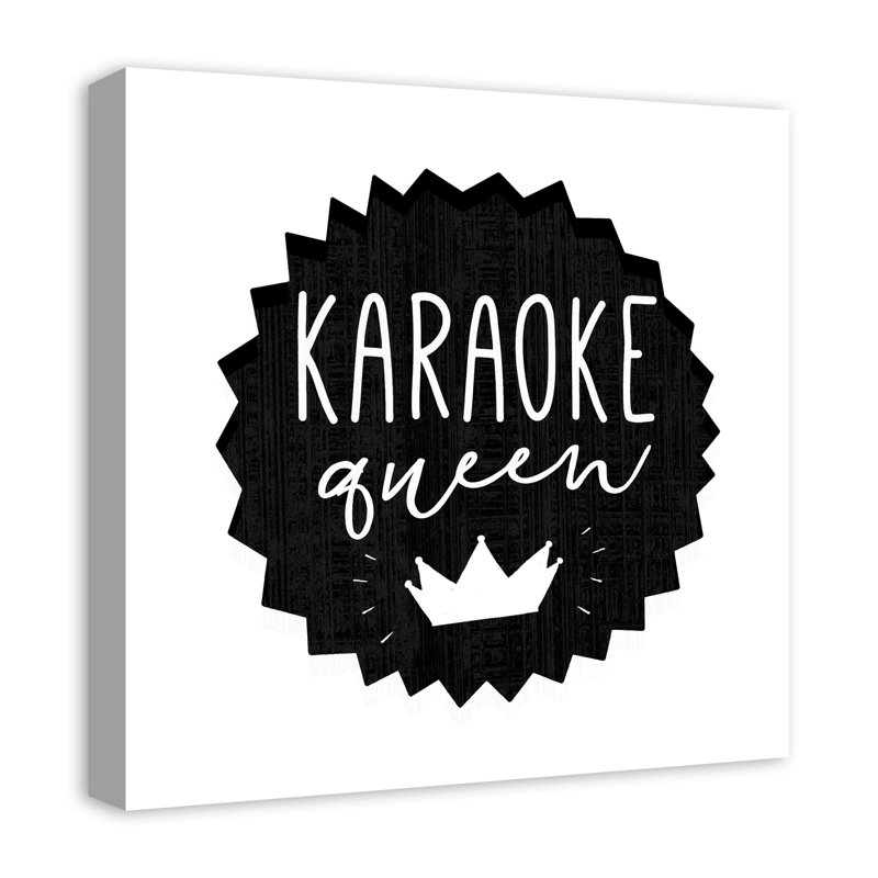Art sur toile tendue karaoké Morrill, H 16 po x l 16 po x P 1,25 po, Noir / Blanc