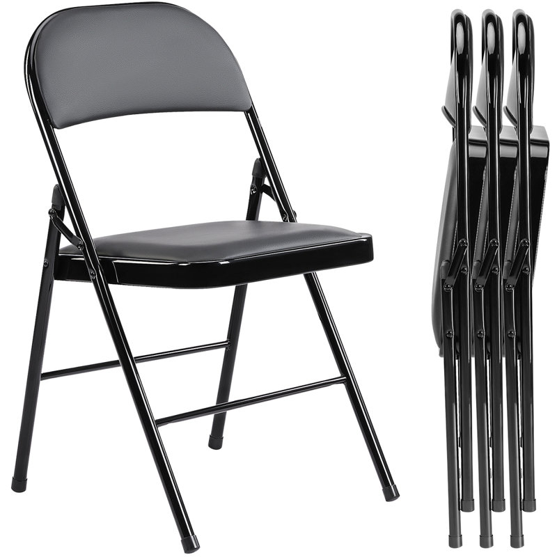 Ensemble de 2 chaises pliantes en cuir Junien