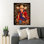 Cowboy - I'm Beautiful Fearless Soulful, toile tendue avec châssis - Illustration de cow-boy, décoration de salon rouge et brun