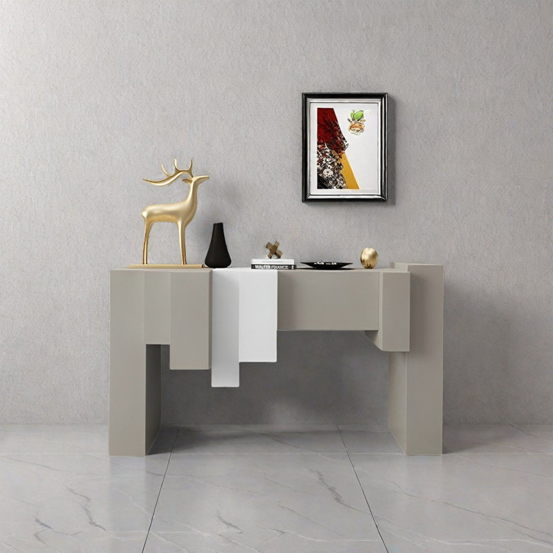 Console Modern Minimalist Art Design, Brun / blanc, H 35,43 po x l 47,24 po x P 15,75 po