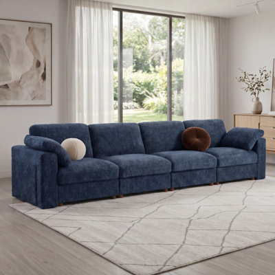 Canapé modulaire surdimensionné à 4 places 173 pouces avec 2 tables d'appoint et rangement 173 "Teddy