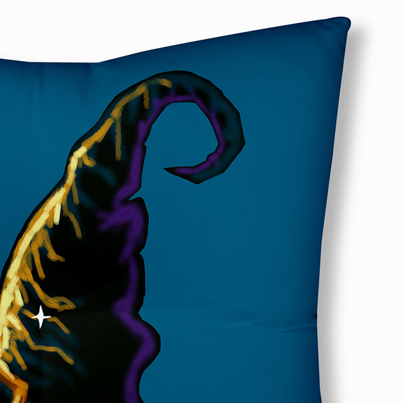345_Witchcraft Coussin de sol touffeté Halloween Design, Bleu, 26 po x 26 po