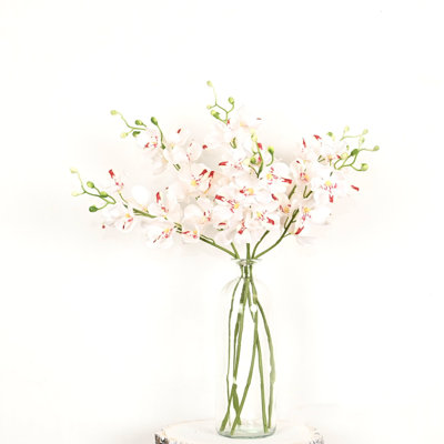 22" Artificial Berry Moth Orchid Floral Arrangement In Glass Vase, Farmhouse Branch Long Stem Floral Bulk Bouquet For Wedding Party Home Office Table Centerpiece Shelf Decorations