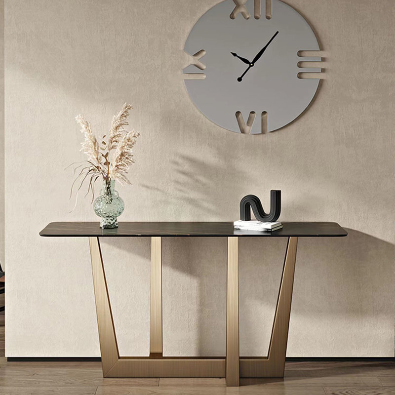 Console de luxe moderne en pierre frittée, H 31,5 po x l 62,9 po x P 13,7 po