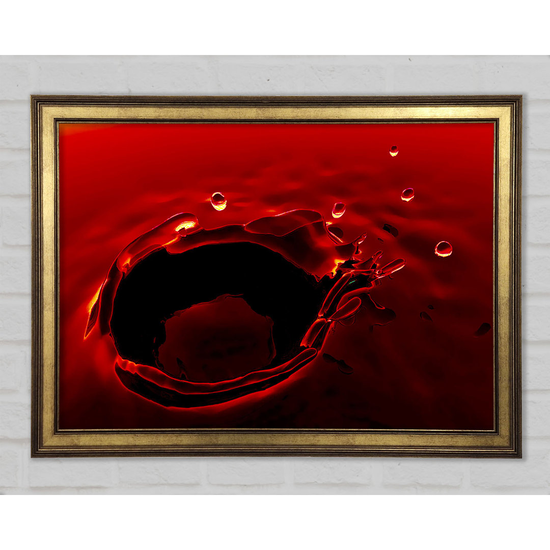 Red Water Splash - Einzelner Bilderrahmen Kunstdrucke auf Holz