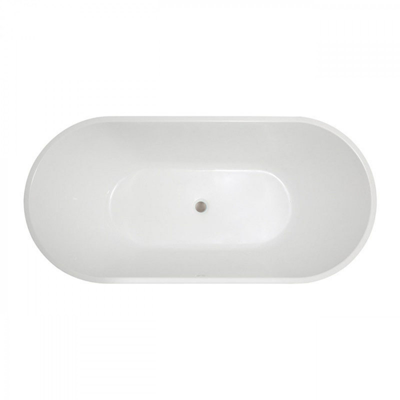 Chloe x Freestanding Soaking Acrylic Bathtub, Chrome, 30.62" H x 66.93" L x 31.5" W
