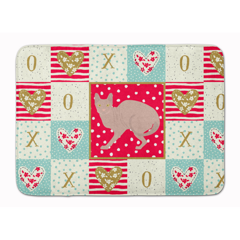 Tapis de cuisine à mousse mémoire cat love Charvi, Don Sphynx beige 1