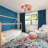 3-Light Dimmable Flush Mount Ceiling Light With Colorful Bubble Glass-1135390280