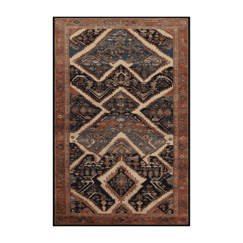 Tapis brun lavable à la machine, Rectangle 7 pi x 9 pi
