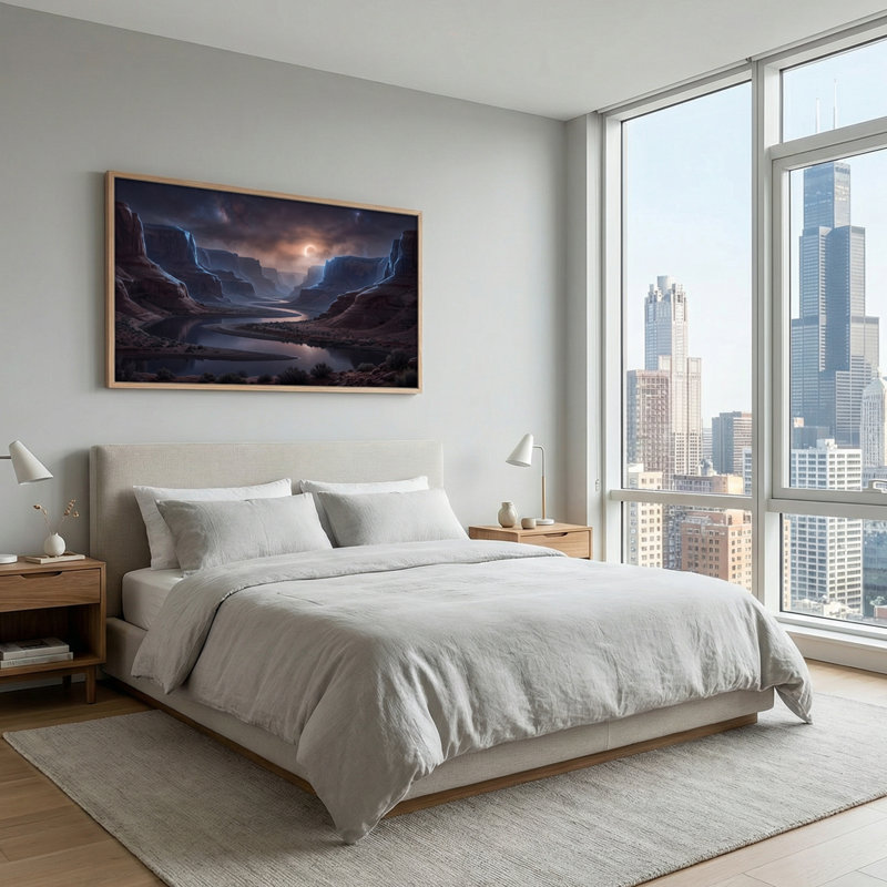 Ensemble de 1 tableau sur toile Night Canyon, L 46 po x H 24 po, Naturel