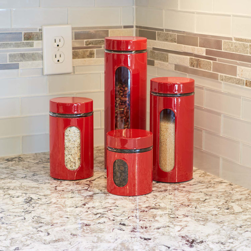 Palladian Glass Canister - Set of 4