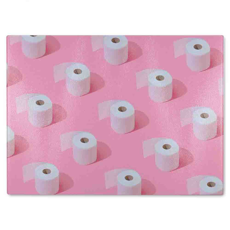 Toilet Rolls Glass Chopping Board