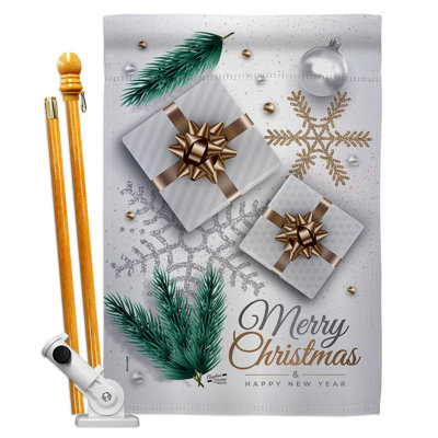 Double Sided 40'' H x 28'' W Polyester Christmas Flag Set