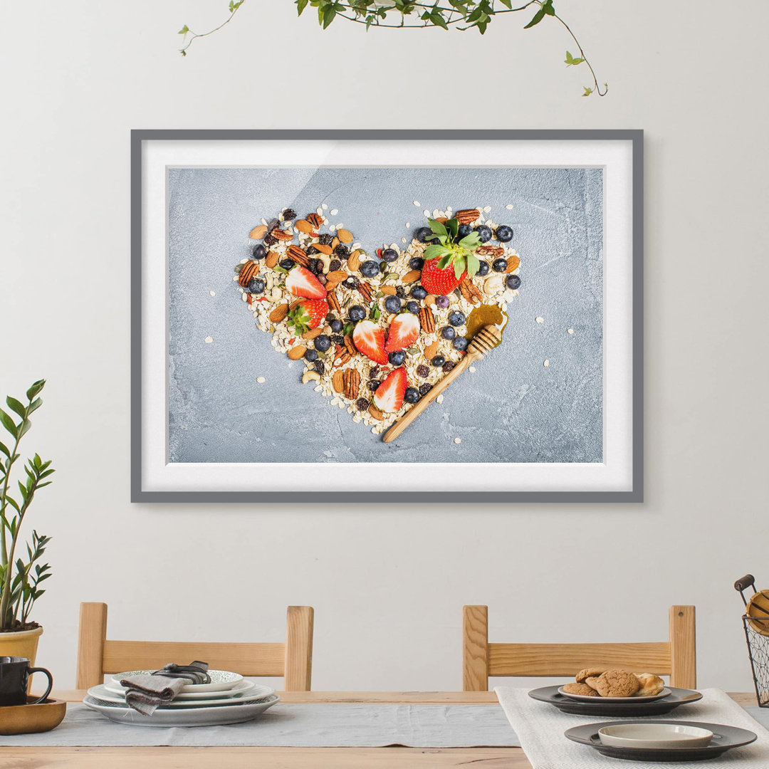 Gerahmtes Poster Muesli Heart