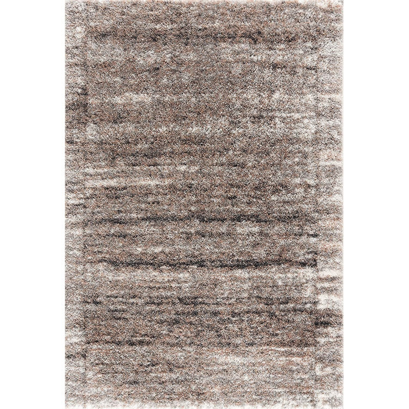 Tapis rétro ivoire et brun Mod, Rectangle de 5 pi x 8 pi