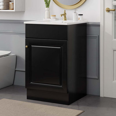 20" Bathroom Vanity with Ceramic Sink,Adjustable Shelf