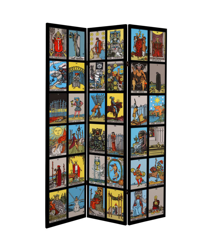 Paravent en toile Tarot mystique Mulfo, H 71 po x l 47,25 po x P 1 po