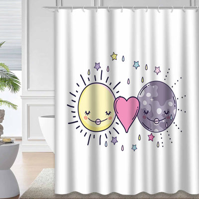 Rideau de douche avec 12 crochets Moon Moon