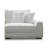 Ezo 3Pc Modular Sectional Sofa Set, 6 Pillows, White Ribbed Polyester-118445176