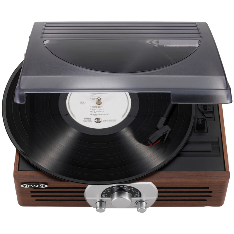 tourne-disque décoratif 3 vitesses avec radio stéréo AM/FM