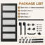 Portes de grange coulissantes en verre noir L 84 po x l 72 po x 5 po avec quincaillerie d'installation et fermeture en douceur, surface en PVC (2 portes)-102714977-102714980-116466621