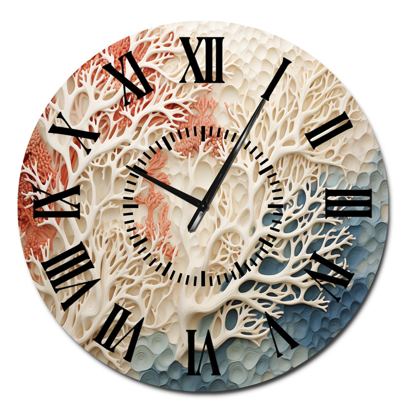 Horloge murale rose et blanche, Surdimensionné