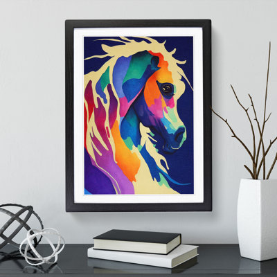 Colourful Horse No.4 Abstract - Single Picture Frame Painting