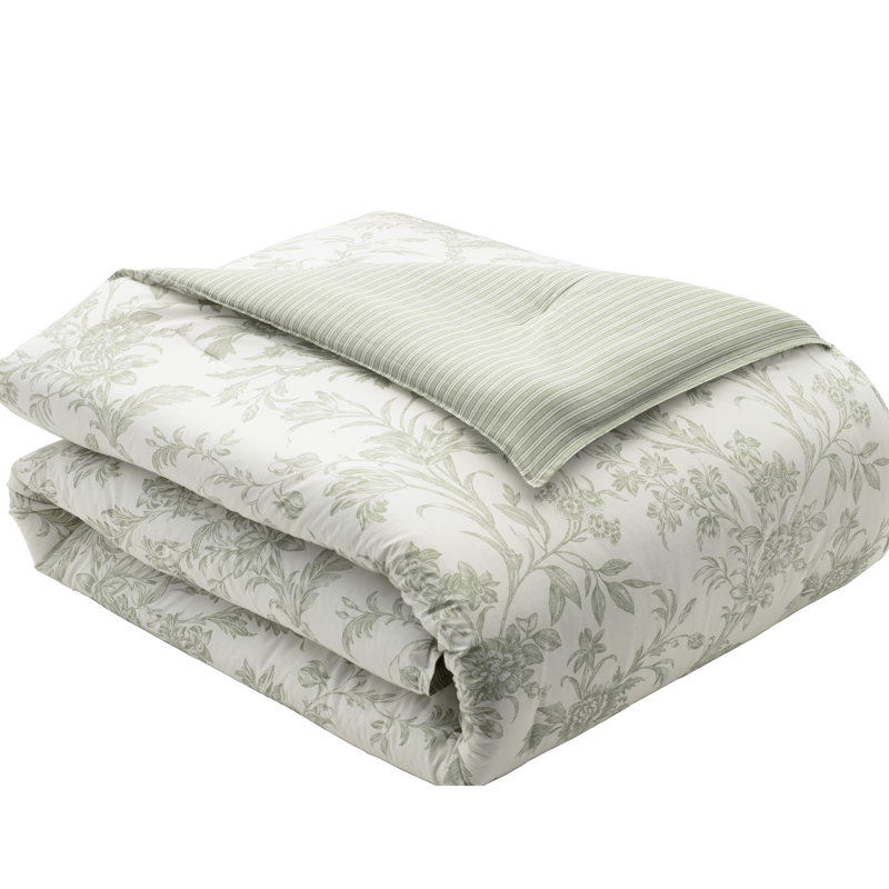 Natalie Sage Green Cotton Reversible Duvet Cover Set