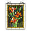 Panneau de fenêtre floral orange Tiffany