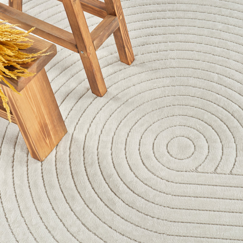 Milaim In- & Outdoor Scandi Modern Boho White Area Rug, Rectangle 200 x 275cm