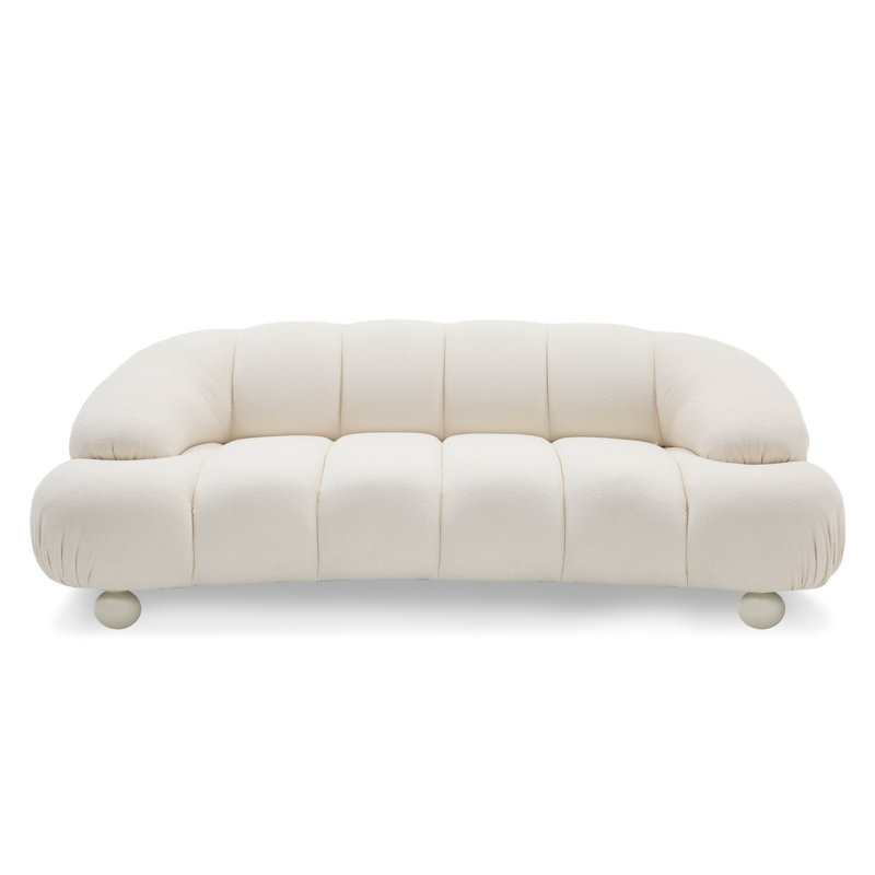 Duran White Fabric Sofa, 2