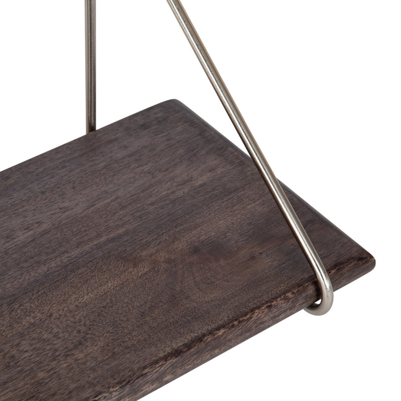 Mirabelle Floating Shelf, Graywash/Silver
