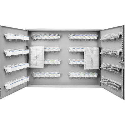 Key Locked Cabinet - 320 Capacity, Wall Mount, Steel Gray, 20.99 Lb, 21.95 In. H X 28.74 W 3.26 D, Easy Installation Mount With Capacity Lock, Steel, Gray Neat Arrangement