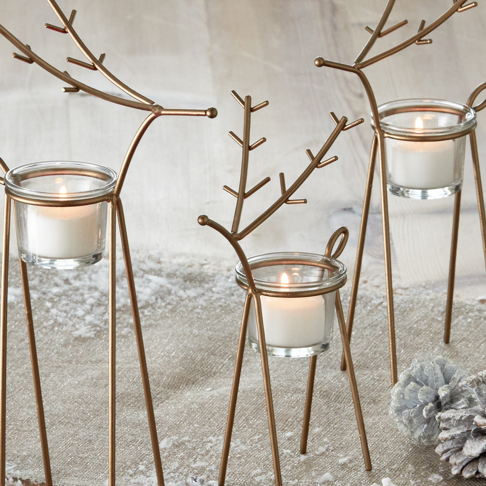 The Holiday Aisle® Tealight Candle Holder, Gold, 13.39" H x 4.25" W x 5.62" D