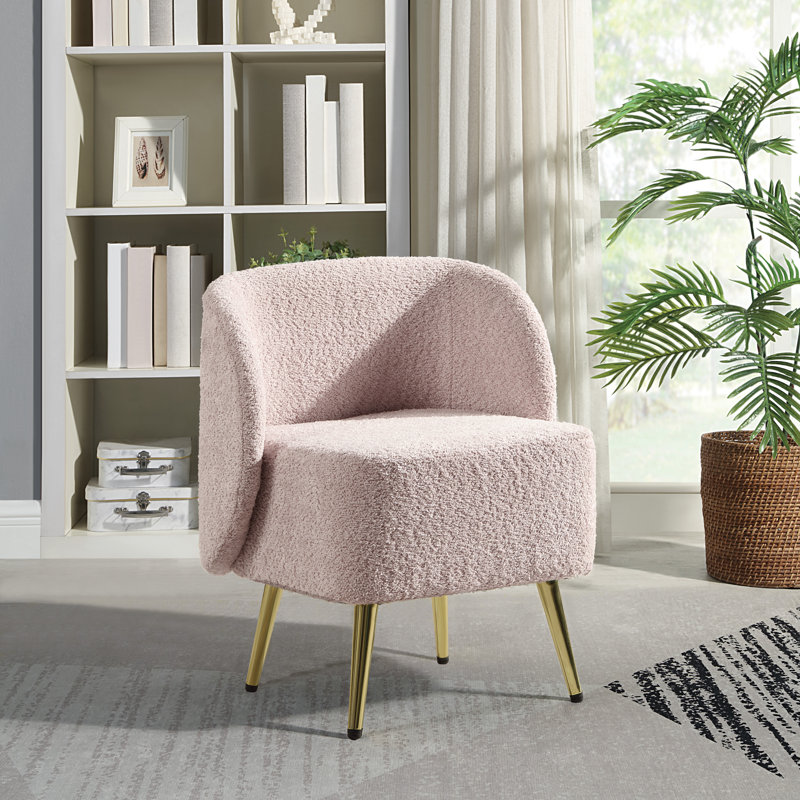 Fauteuil de coiffeuse Chyenne, Mélange de polyester rose poussiéreux
