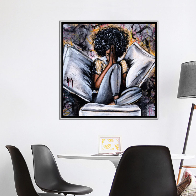 «All I Have ...» par l'artiste Ria - reproduction, H 37 po x l 37 po, Toile avec cadre photo, Blanc