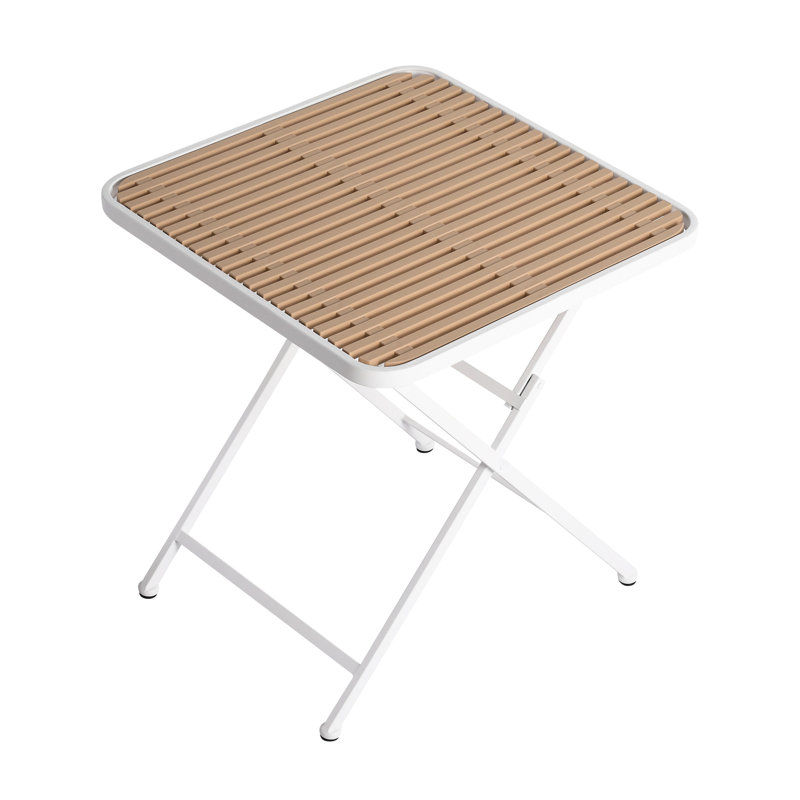 4Pcs Warm Grey Stackable Pp Armchair For Indoor/Outdoor With Square Table, Metal Legs (White, Khaki), All - Weather, , , Ergonomic Design, Zero Maintenance, Ready To Use Ergonomic, No Assembly