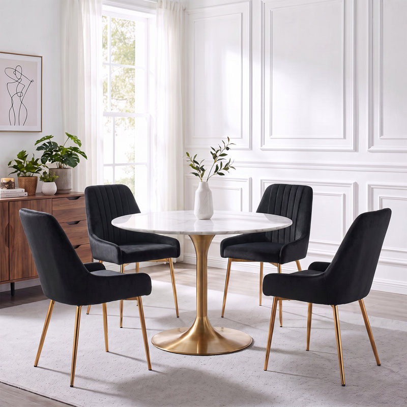 Chaise de salle à manger Maulsby, Noir, noir, noir, noir, 4