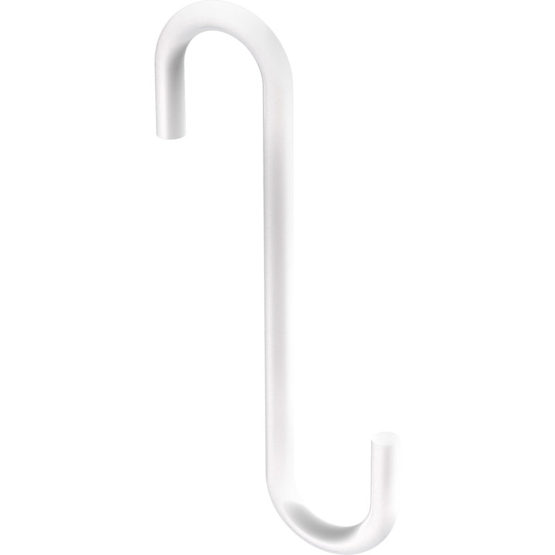 Petit crochet en S moderne, H 0,28 po x l 6,89 po x P 3,54 po, Blanc