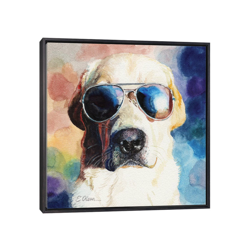 Bad Cop - reproduction d'art, H 26 po x l 26 po x P 1,5 po, Toile avec cadre noir patiné, Pas de tapis