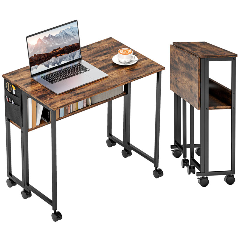 Writing Desk, 75cm H x 80cm W x 50cm D, Rustic Brown/Black