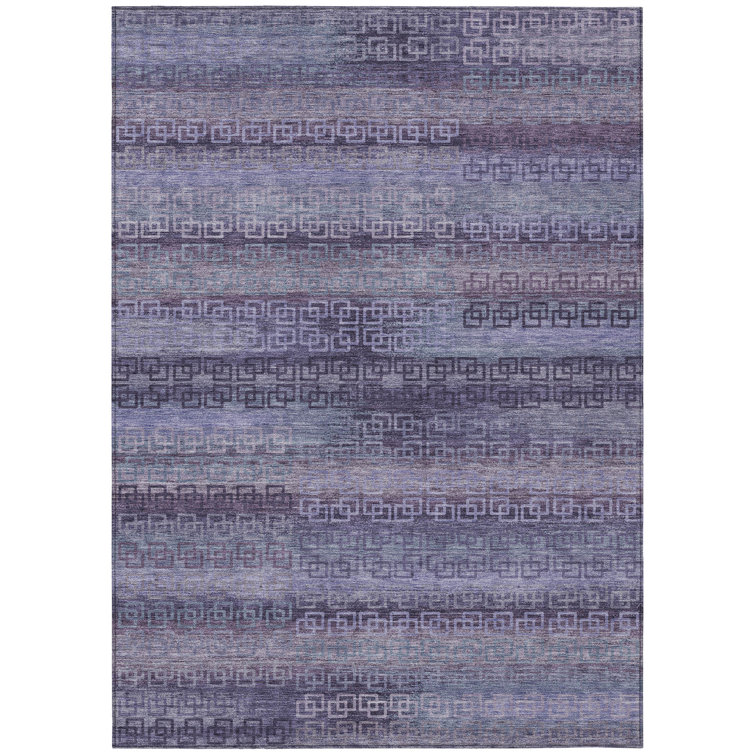 Machine Washable Indoor/Outdoor Xhevrie Plum Rug